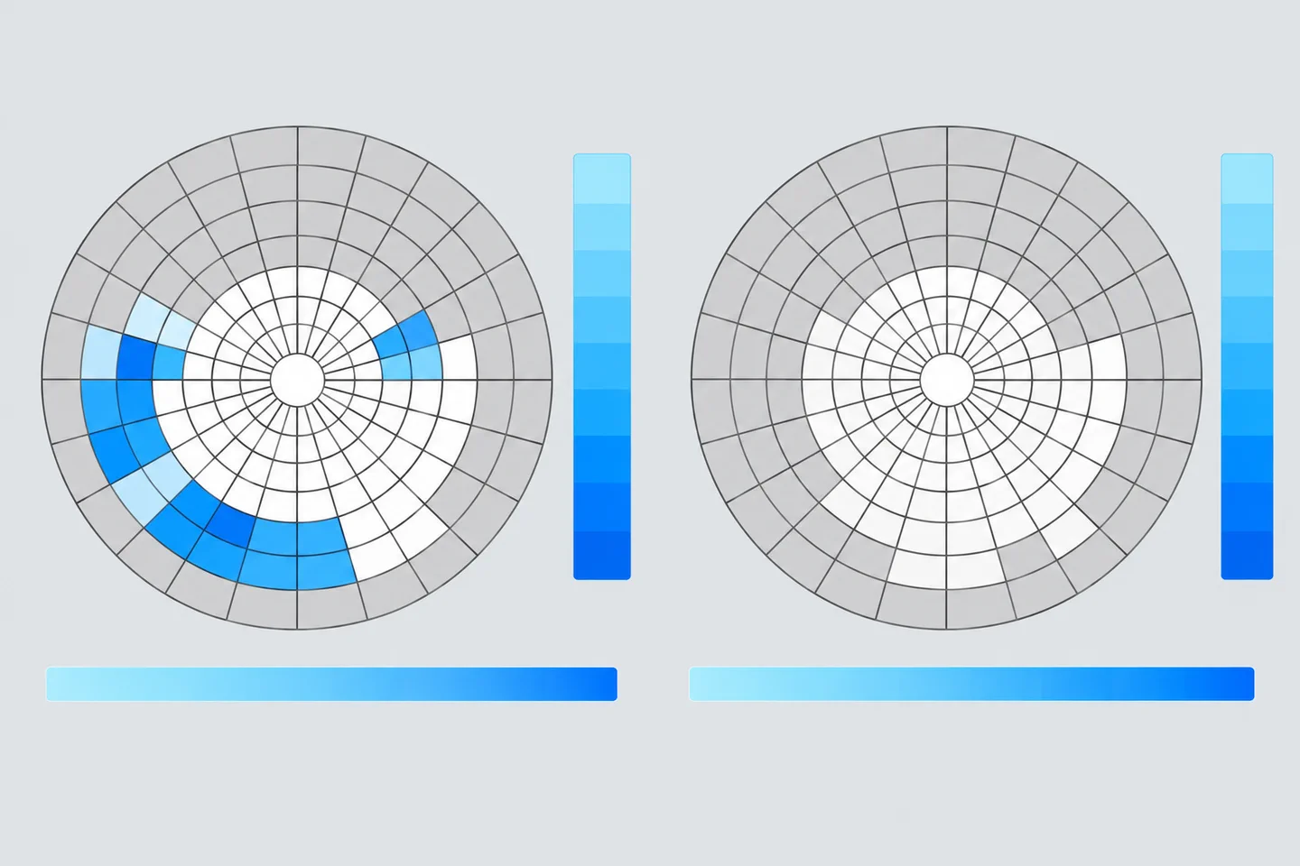 Visualización educativa anonimizada de una evaluación de película lagrimal con Keratograph